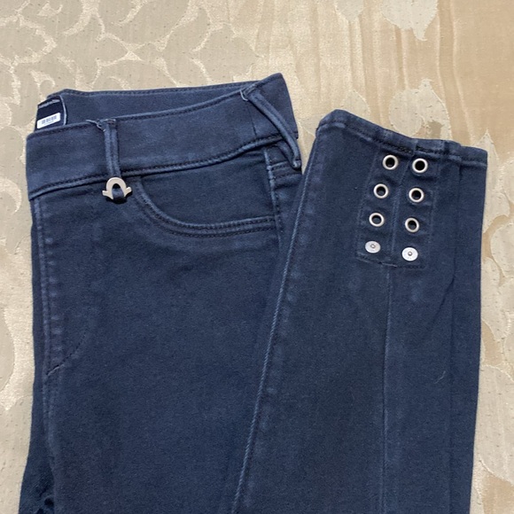 True Religion eyelet runway leggings.  Faded black with no call outs. - Picture 2 of 8